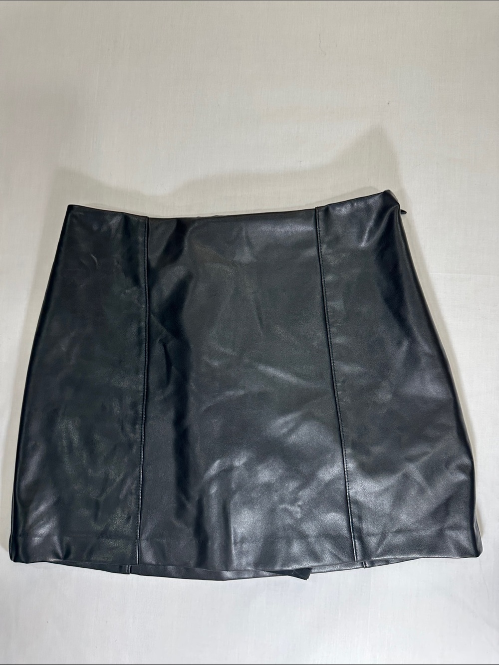 Abercrombie & Fitch Black Faux Leather Mini Skirt